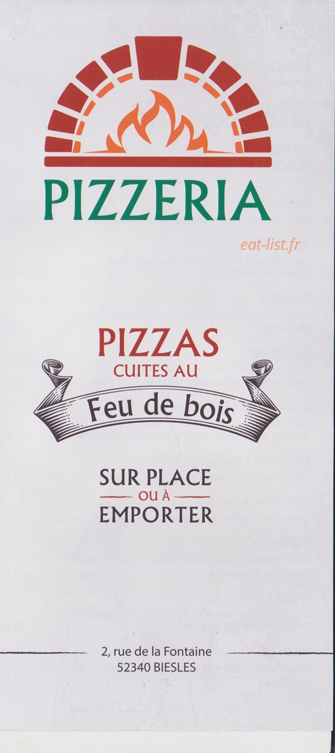 Pizzeria 17-22 — carte page 1
