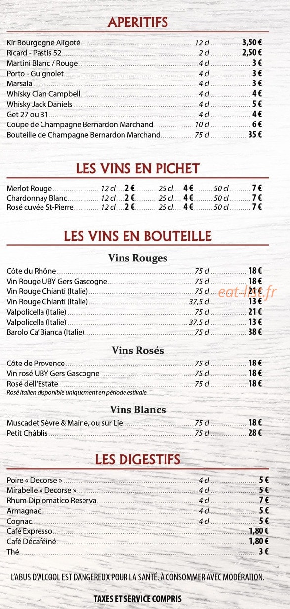 Pizzeria 17-22 — carte page 4