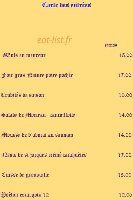 Le Petit Charme — carte page 10
