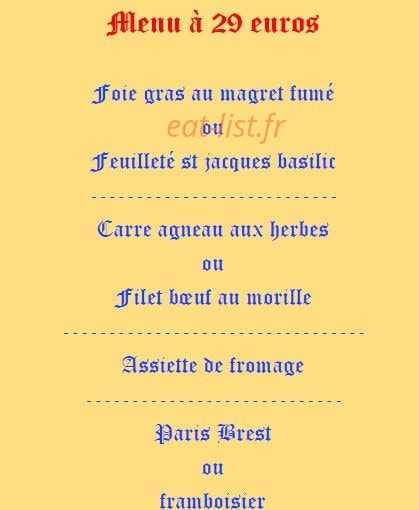 Le Petit Charme — carte page 17
