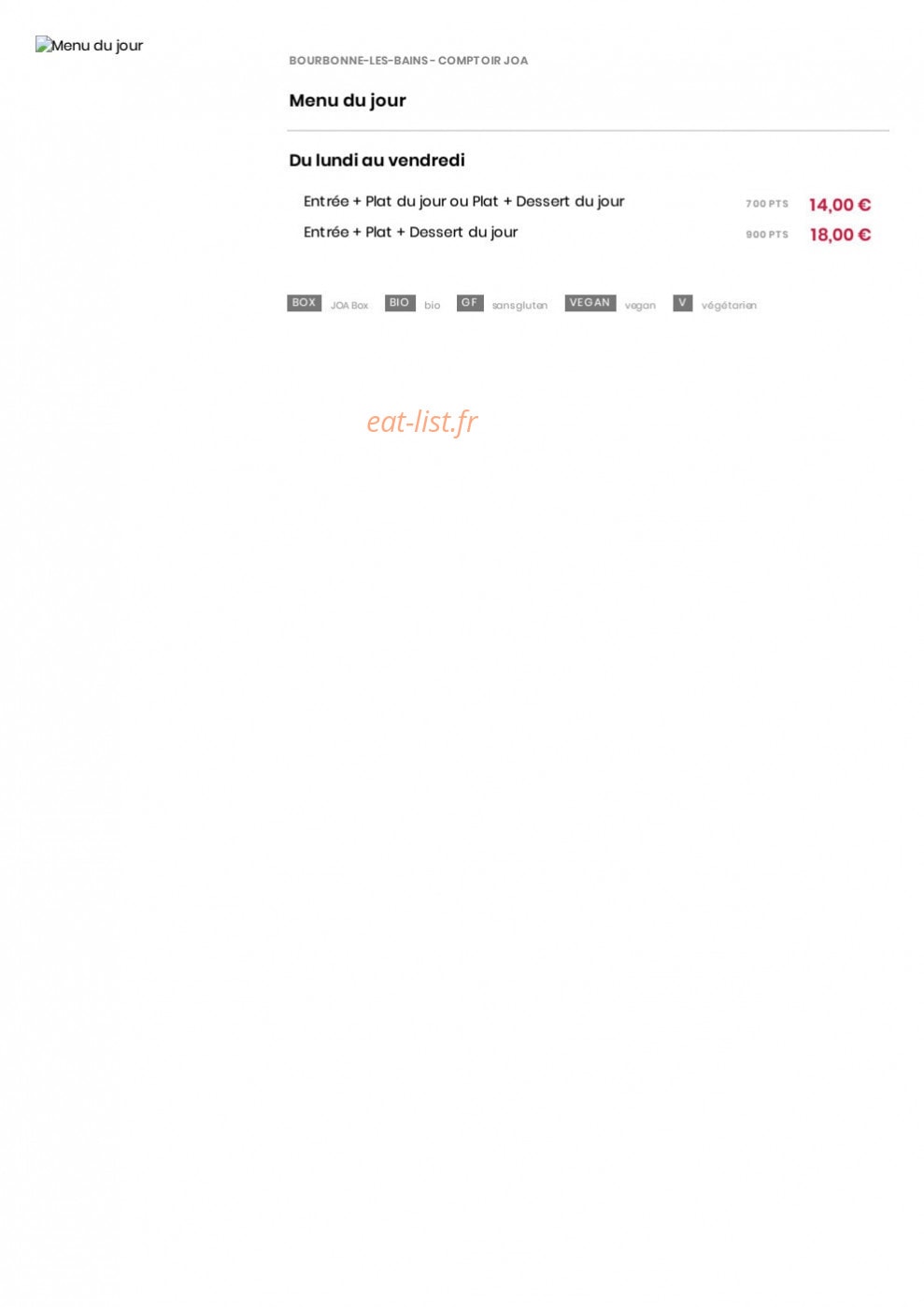 Comptoir Joa — carte page 8