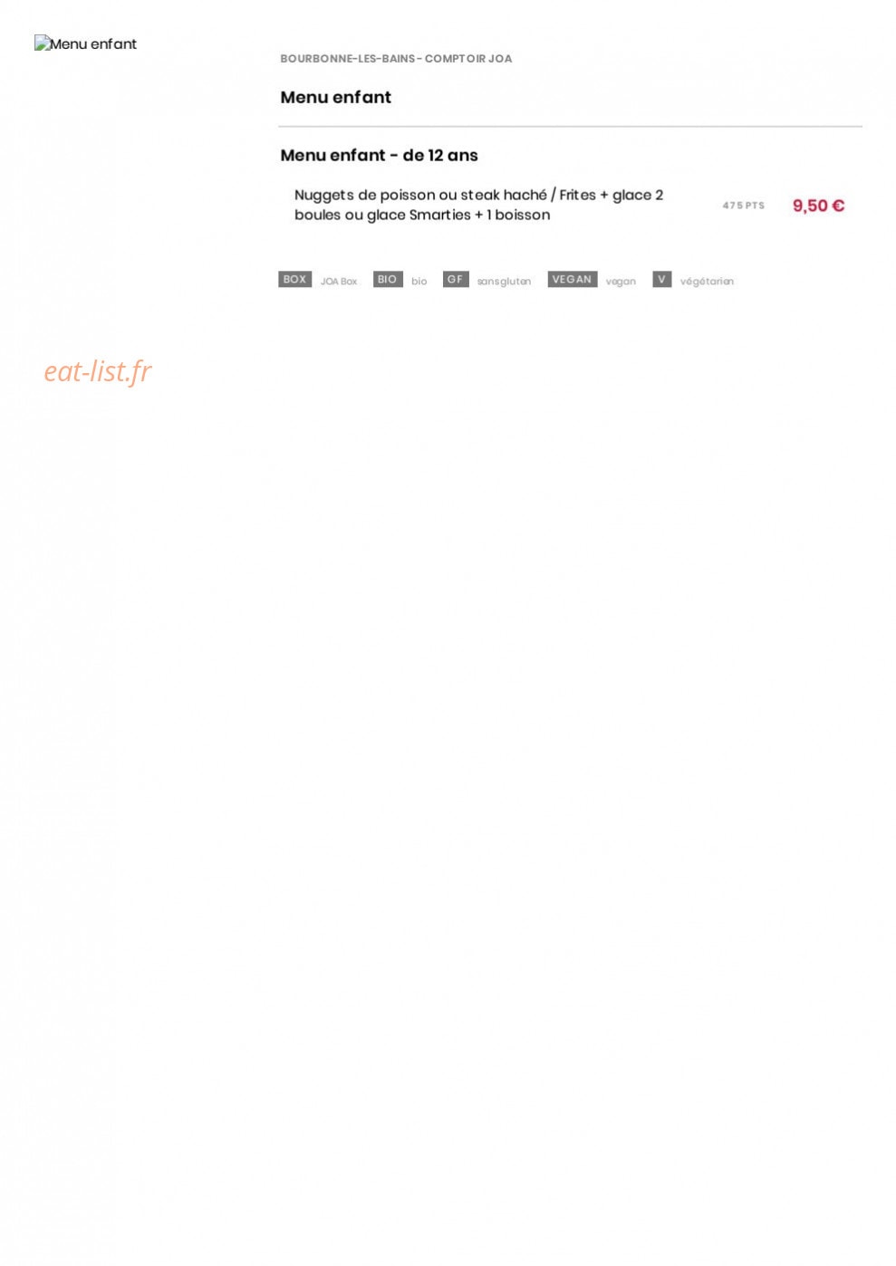 Comptoir Joa — carte page 9