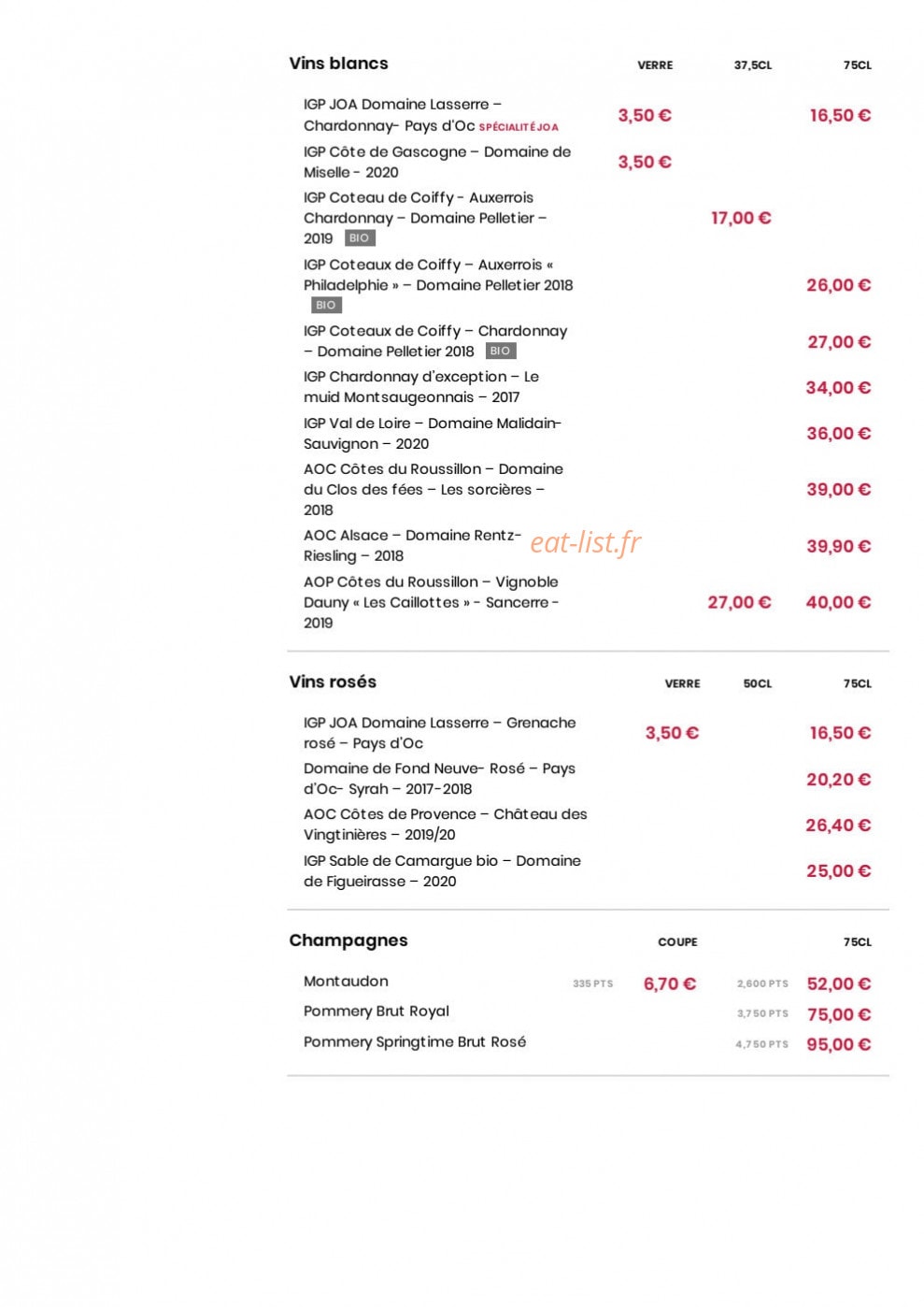 Comptoir Joa — carte page 4