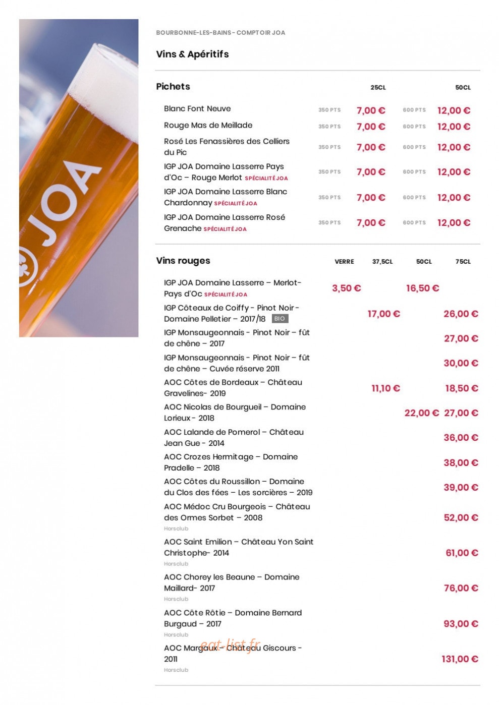 Comptoir Joa — carte page 3