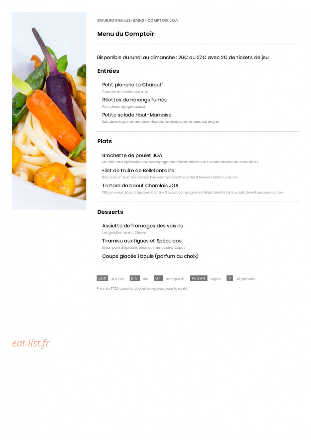 Comptoir Joa — carte page 7