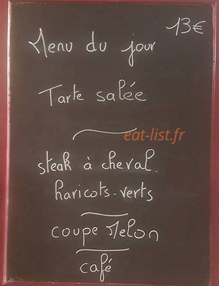 Au Bar Masqué — carte page 1
