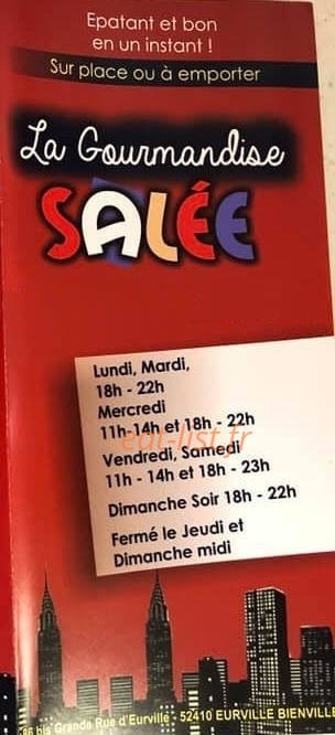 Carte et menu La Gourmandise SaléeEurville Bienville