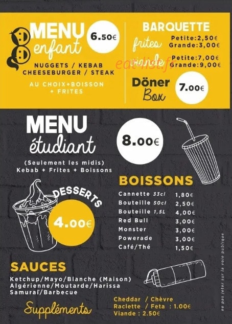 Régal food — carte page 4