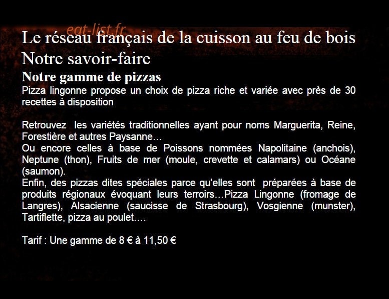 Pizza Ligonne Chez Thierry — carte page 1