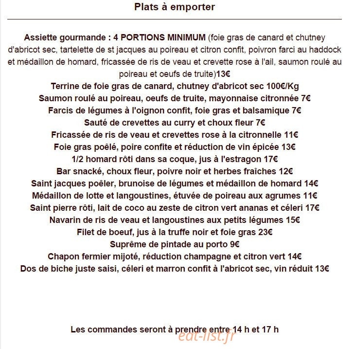 A la Bonne Auberge — carte page 5