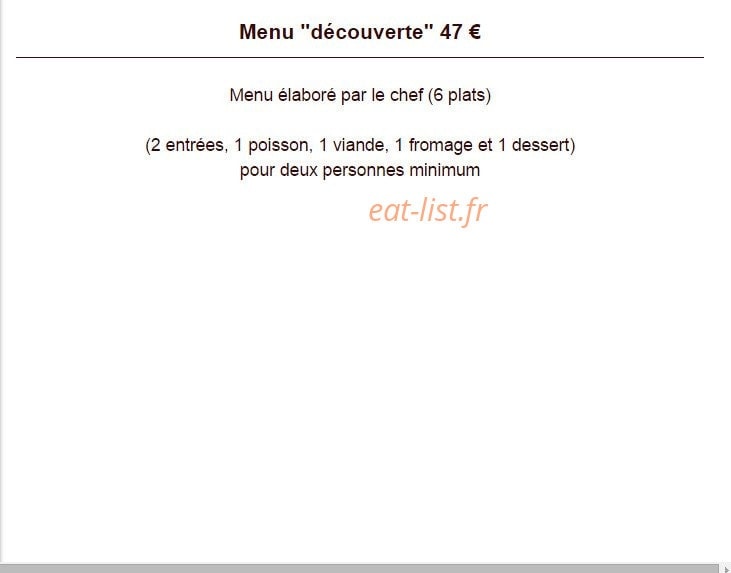A la Bonne Auberge — carte page 4
