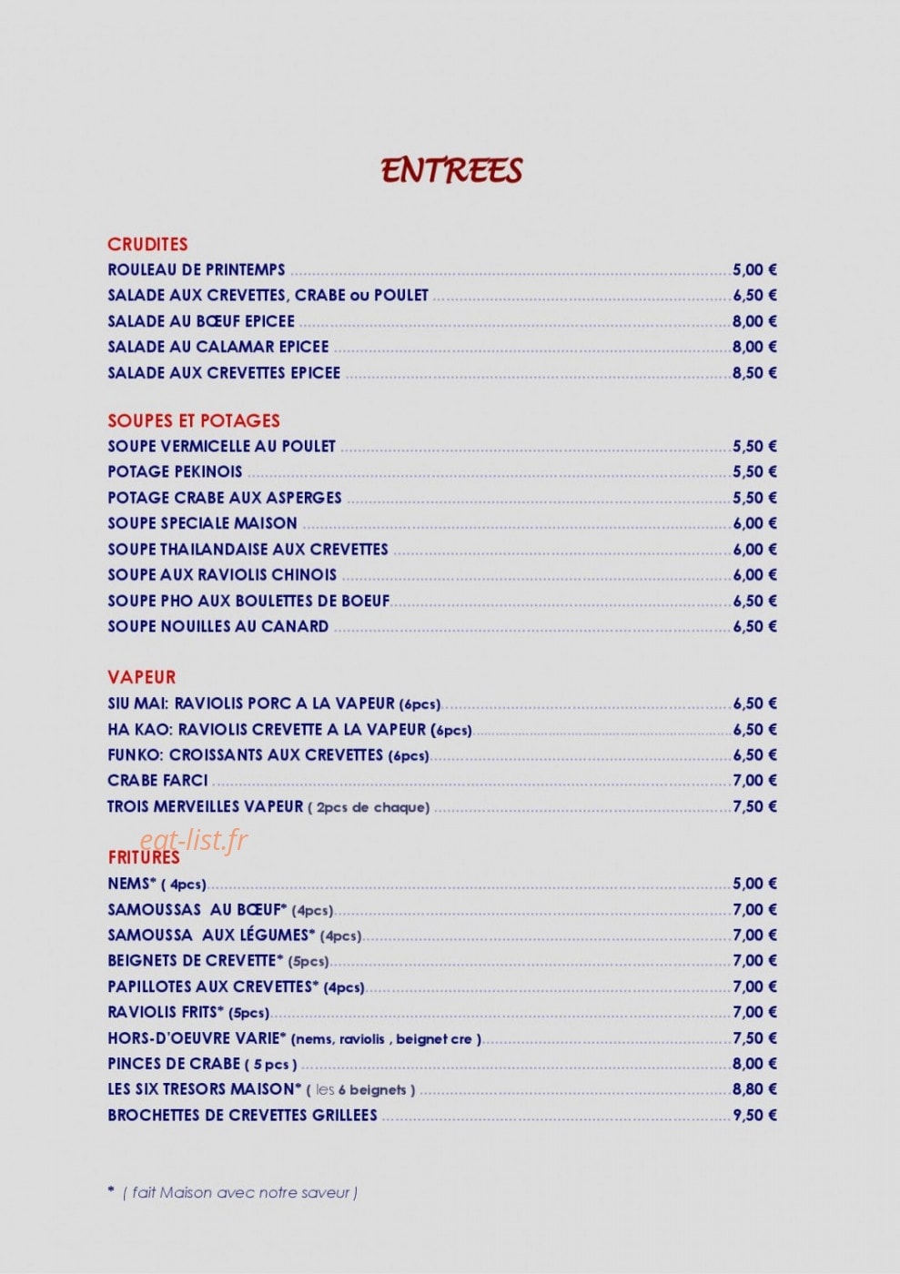 Chez Tin — carte page 1