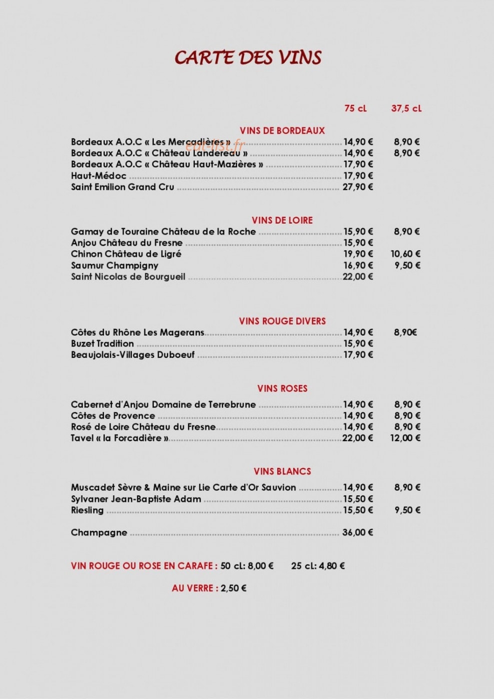 Chez Tin — carte page 8
