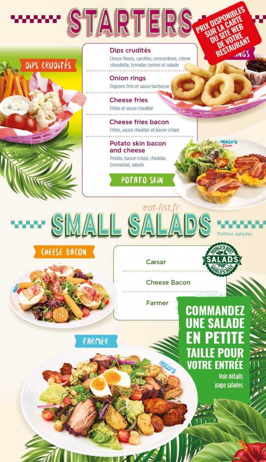 Holly's Diner — carte page 1