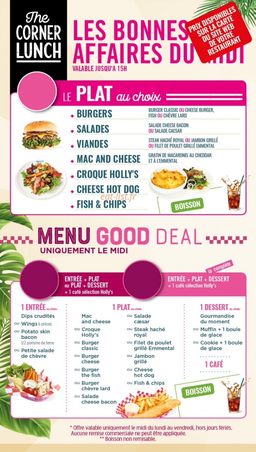 Holly's Diner — carte page 15
