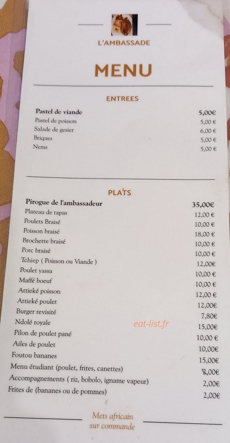 L' ambassade — carte page 1