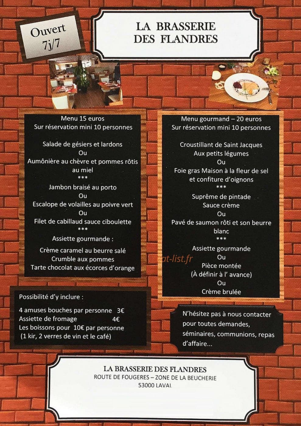 La Brasserie des Flandres à Laval - menu et photos