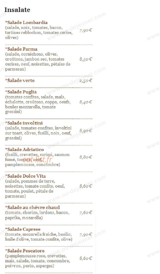 La Dolce Vita — carte page 1