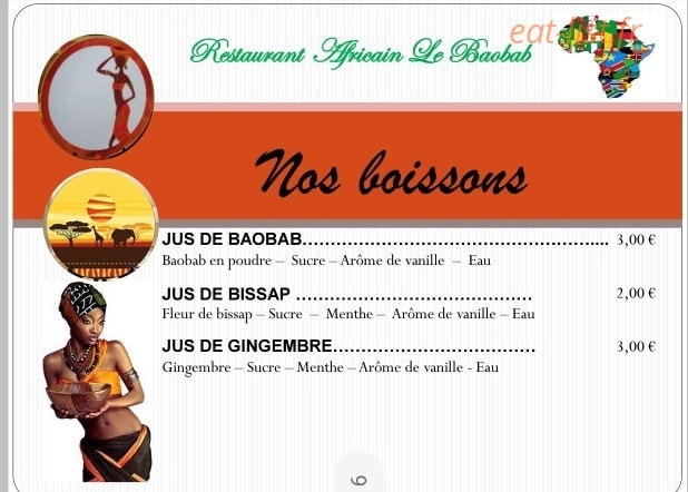 Le Baobab — carte page 6