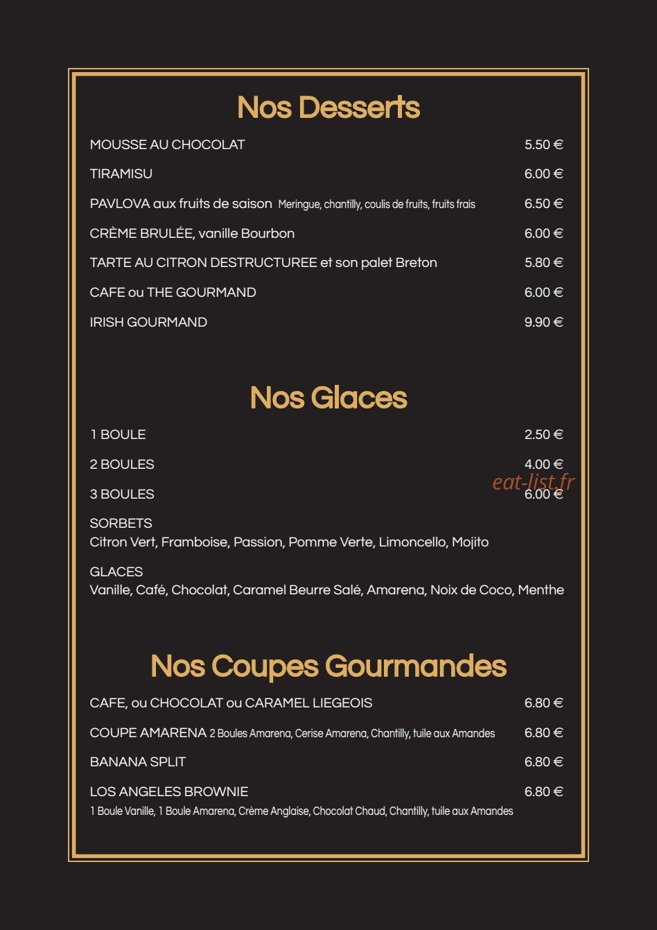 Le Bistrot du Palais — carte page 4