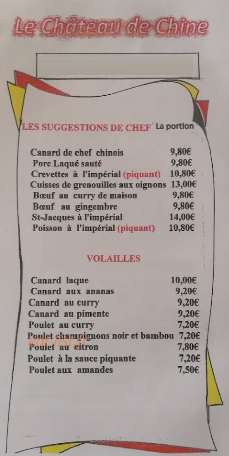Le Chateau de Chine — carte page 1