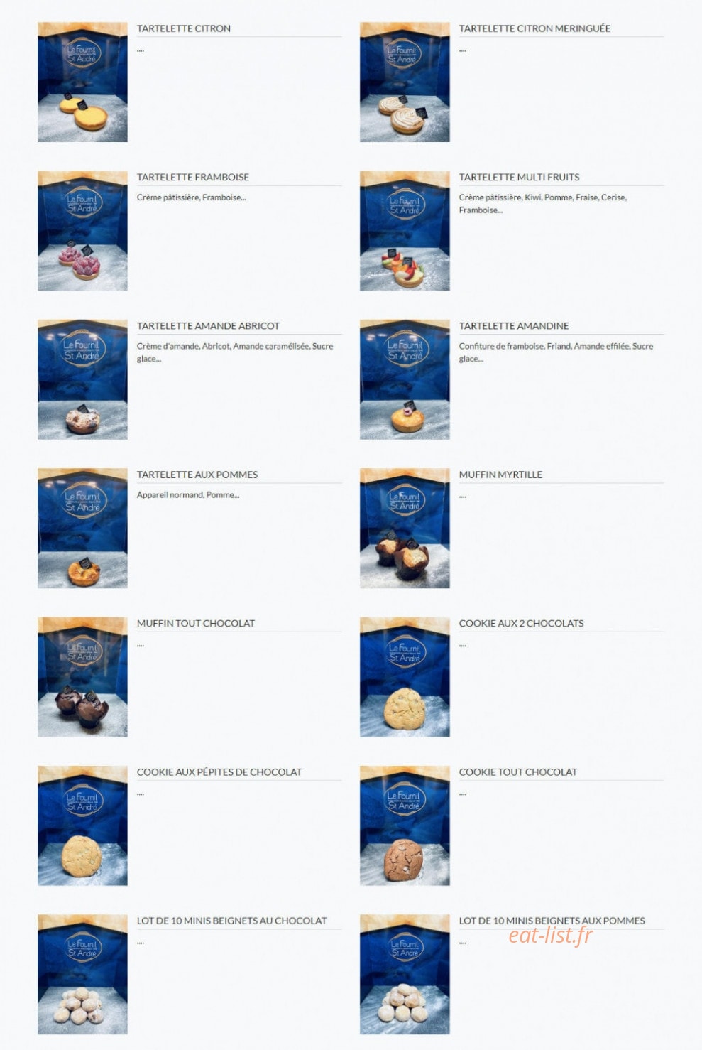 Le Fournil Saint André — carte page 5