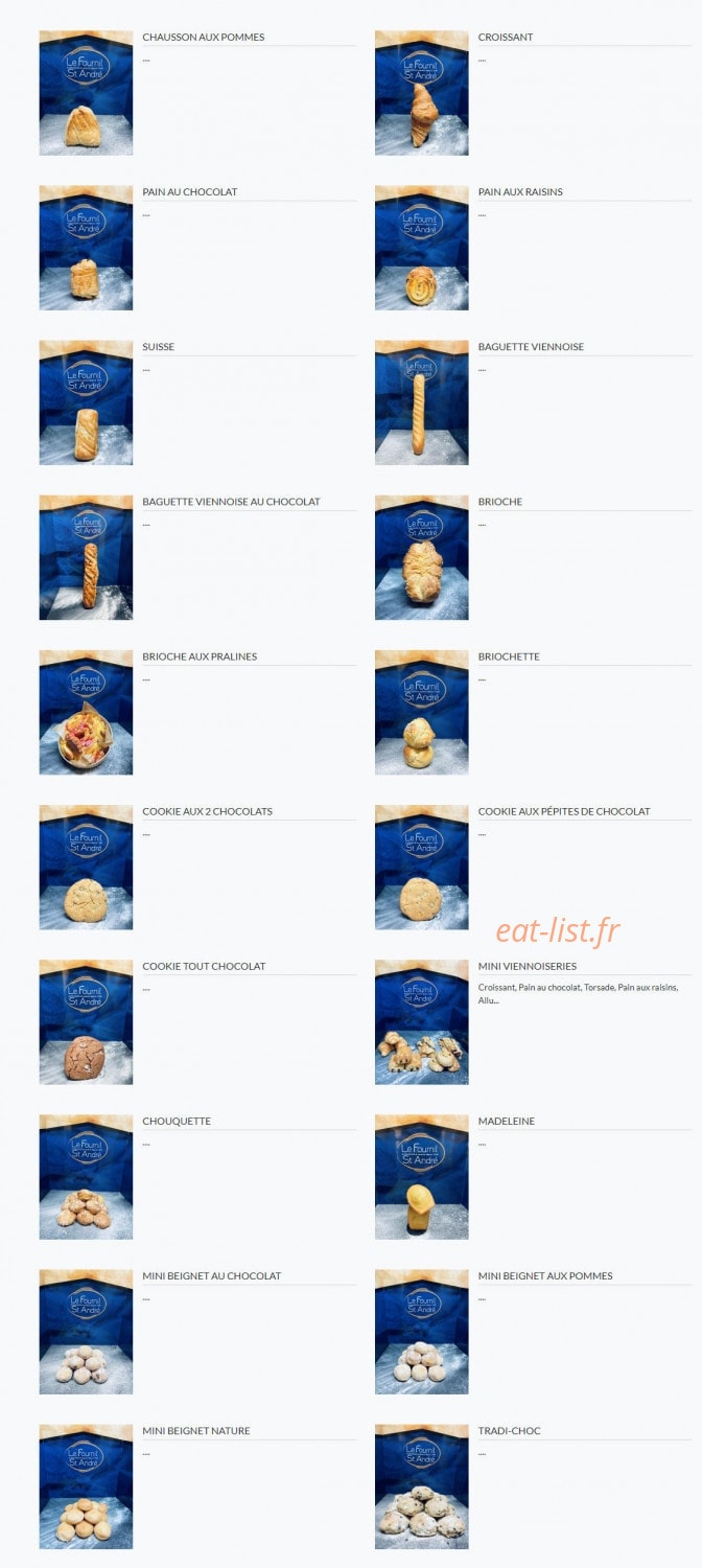 Le Fournil Saint André — carte page 3