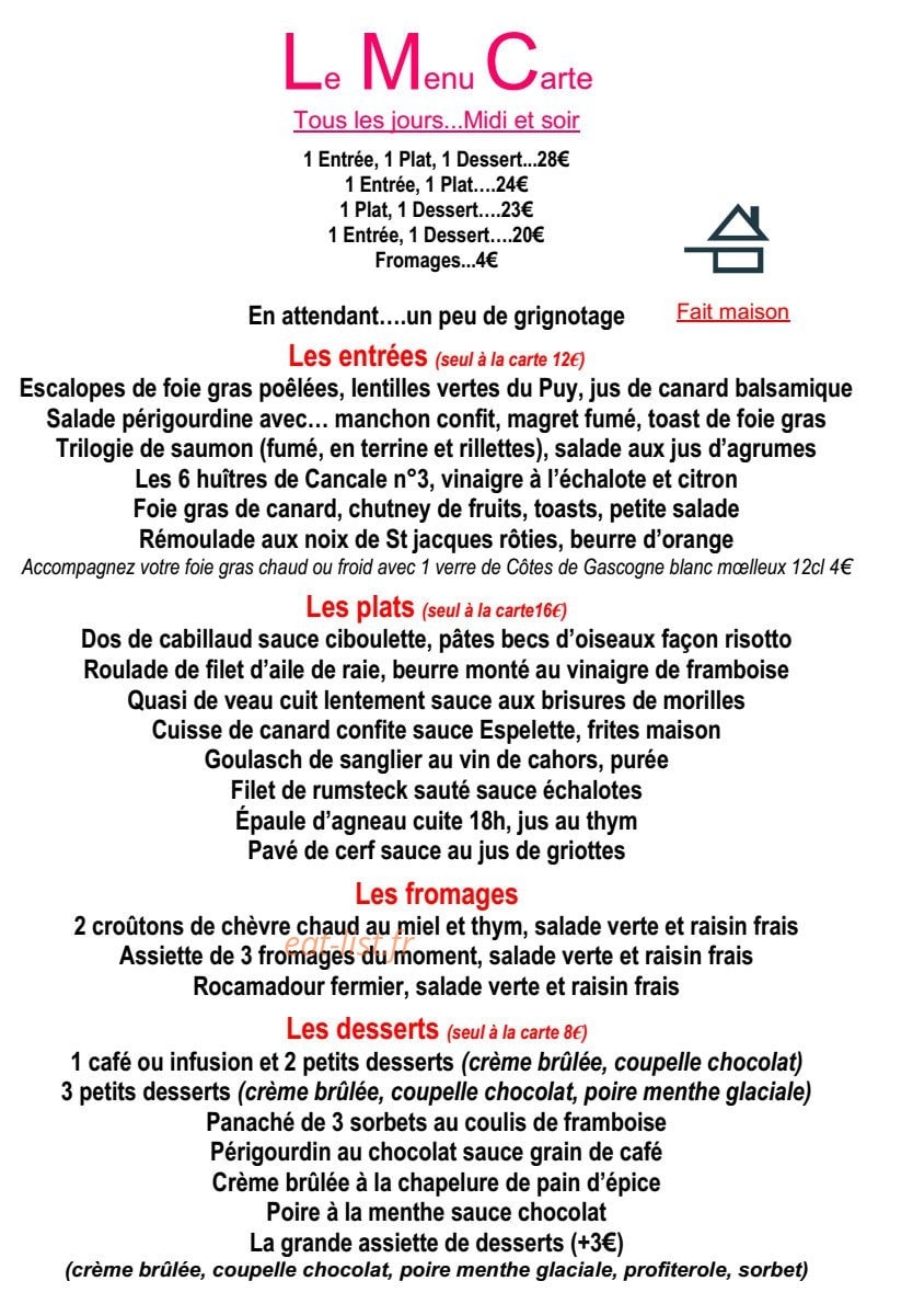 Le Petit Périgord — carte page 2