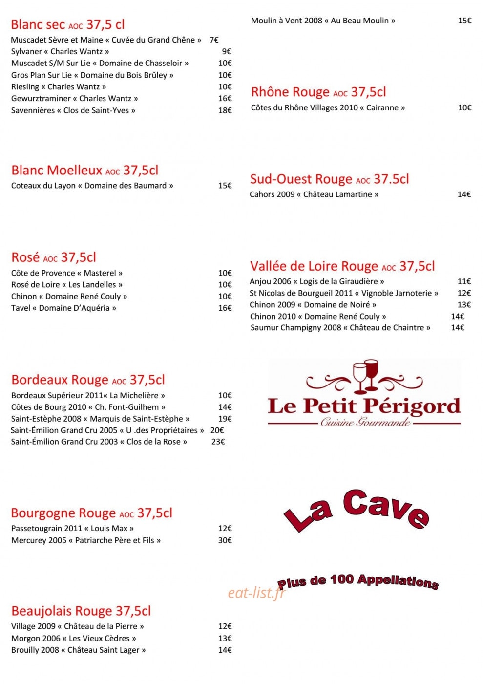 Le Petit Périgord — carte page 6