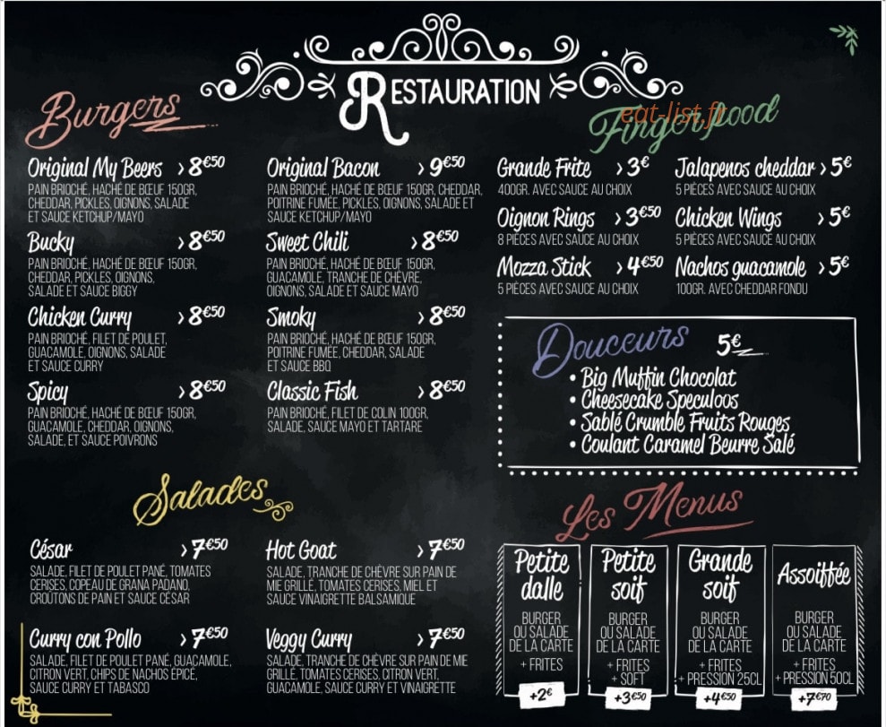 My Beers — carte page 1
