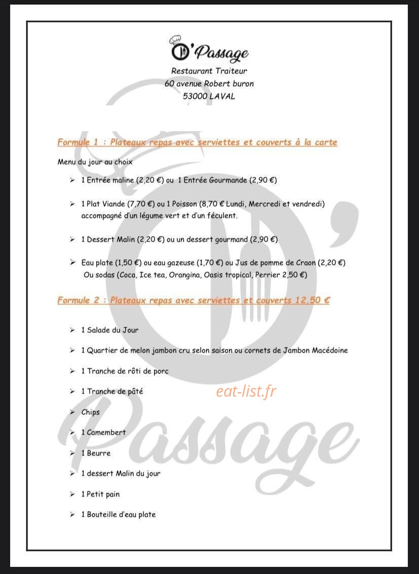 O'Passage — carte page 6