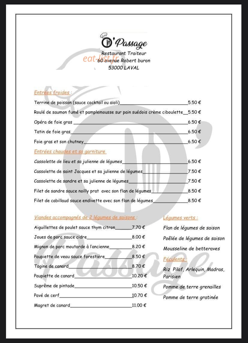 O'Passage — carte page 1