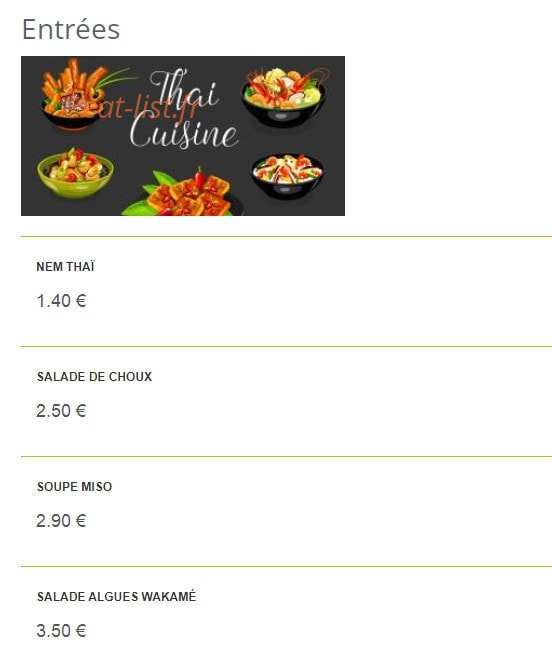 Saveurs thaï — carte page 3