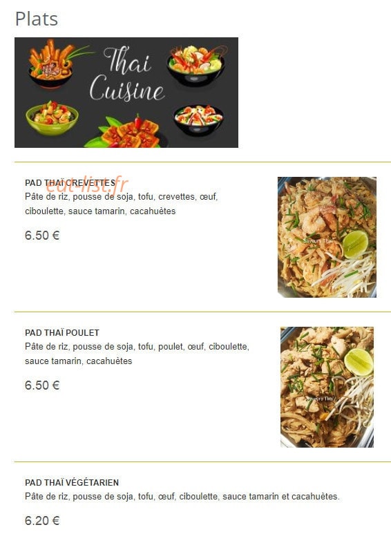 Saveurs thaï — carte page 5