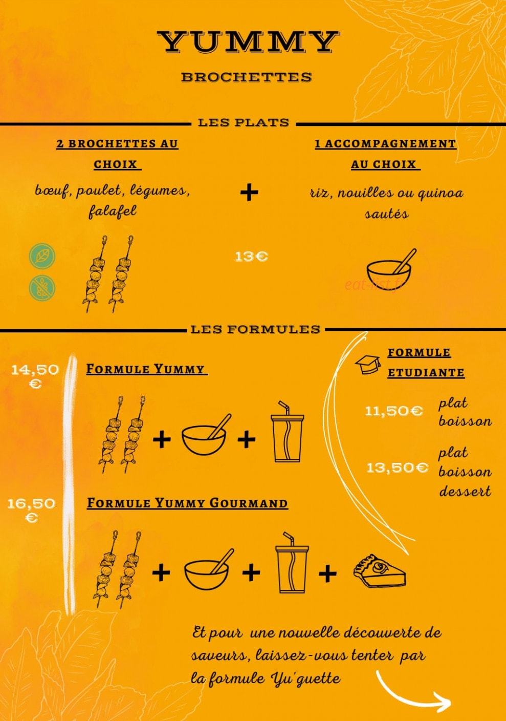 Yummy Brochettes — carte page 1
