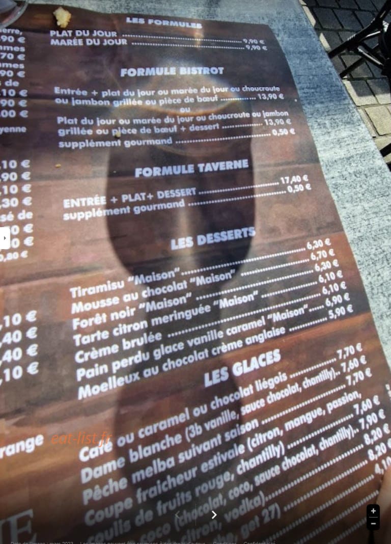La Taverne Mayenne — carte page 1