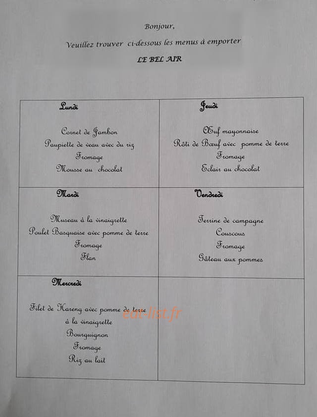 Le Bel Air — carte page 1
