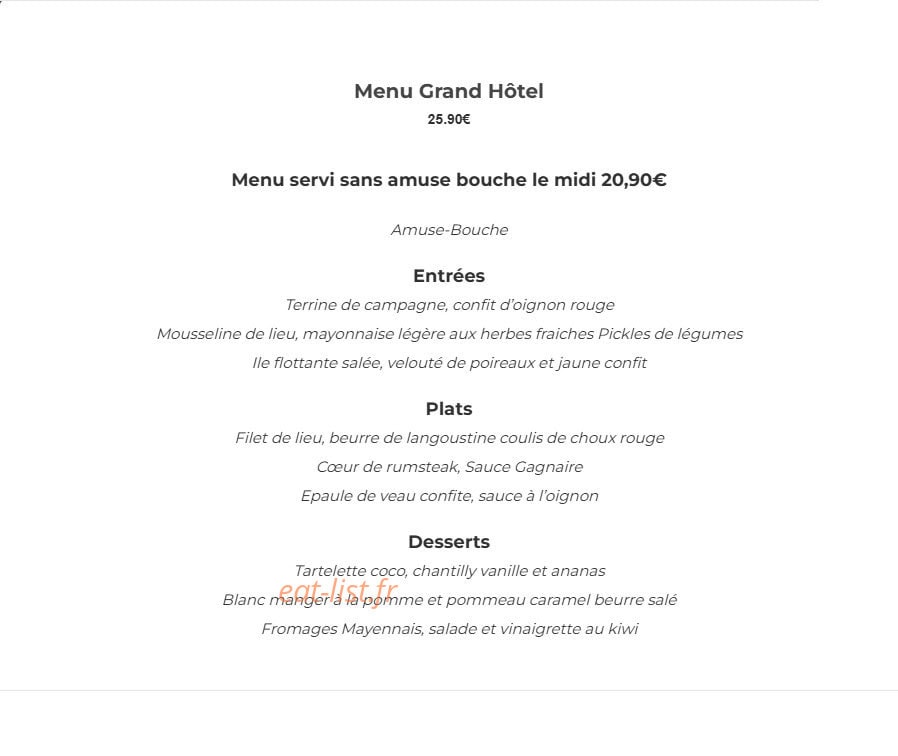 Le Grand Hôtel — carte page 1