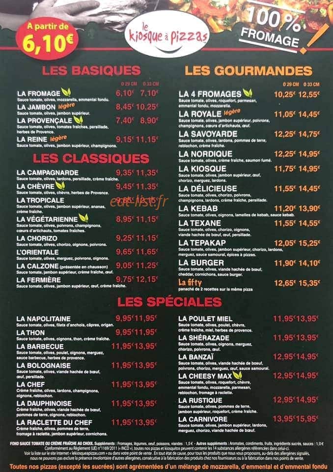 Le Kiosque à Pizzas à Mayenne Menu Et Photos 