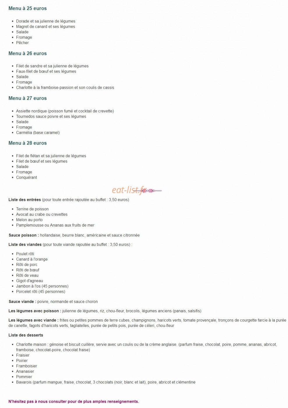 Le Relais Saint Georges — carte page 3