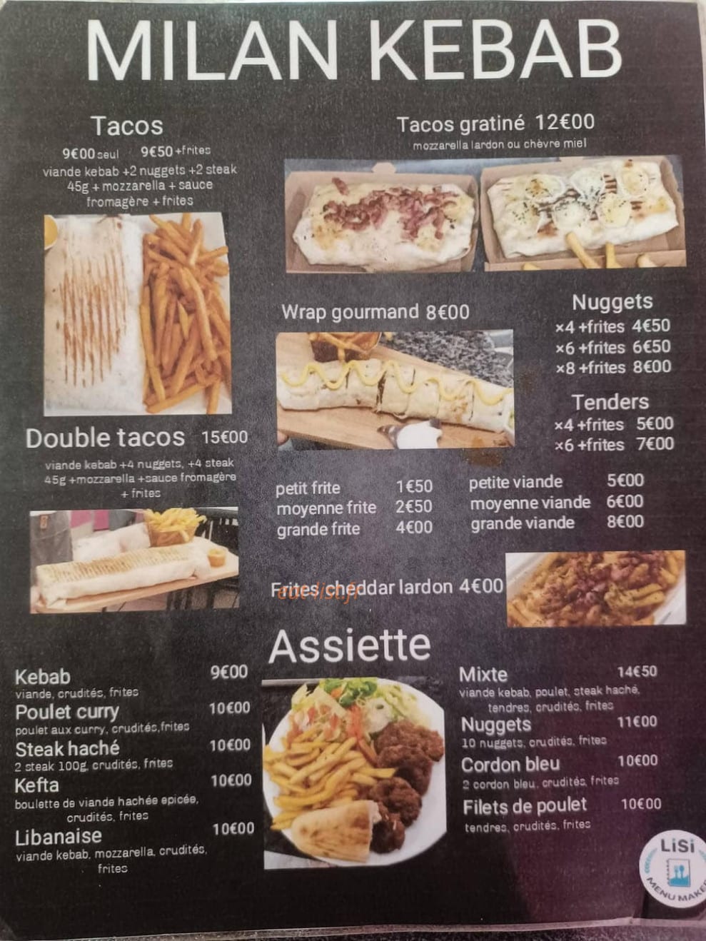 Adana Kebab — carte page 1