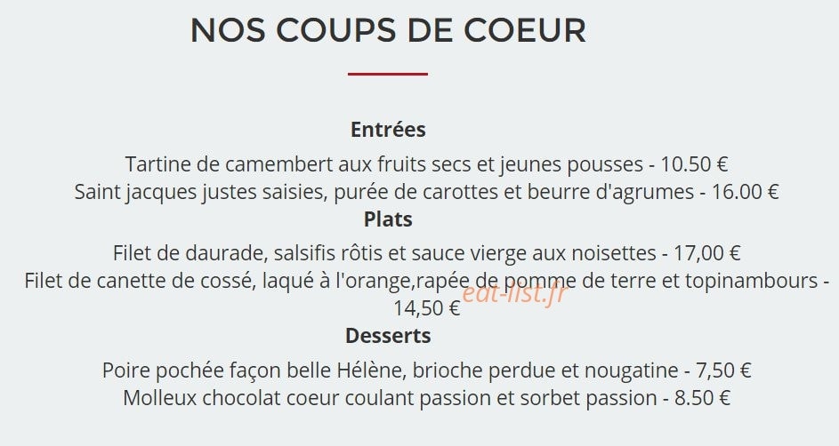 Restaurant du château — carte page 3