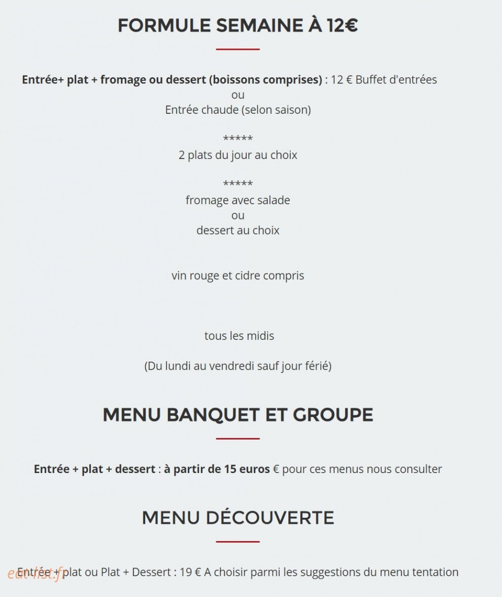 Restaurant du château — carte page 4