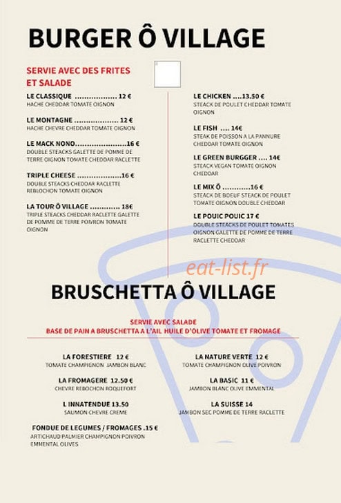 Ô Village — carte page 1