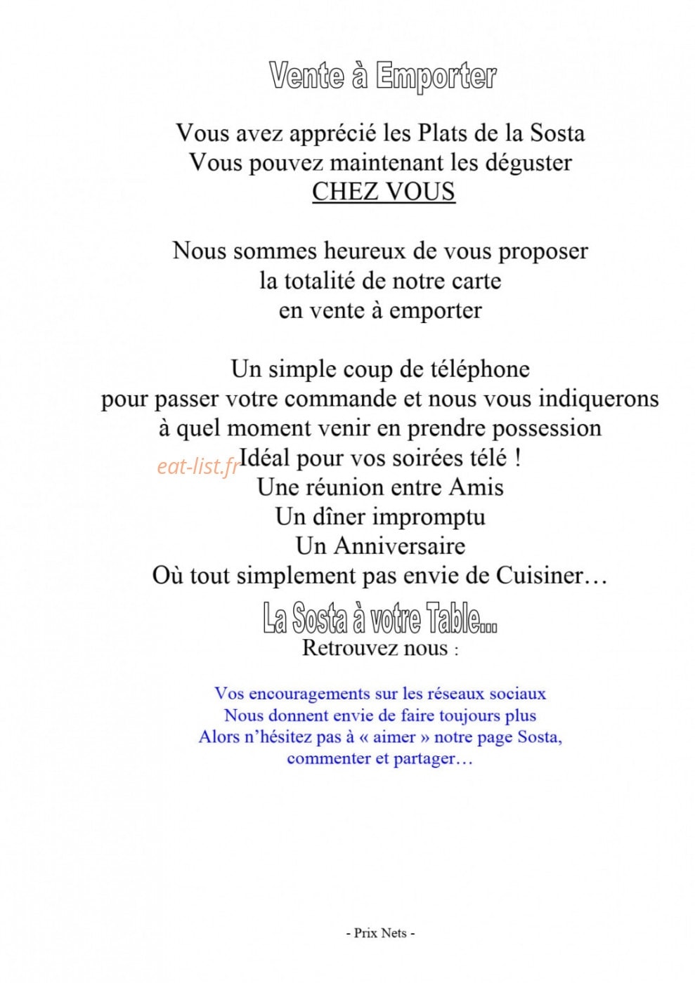 La Sosta — carte page 8