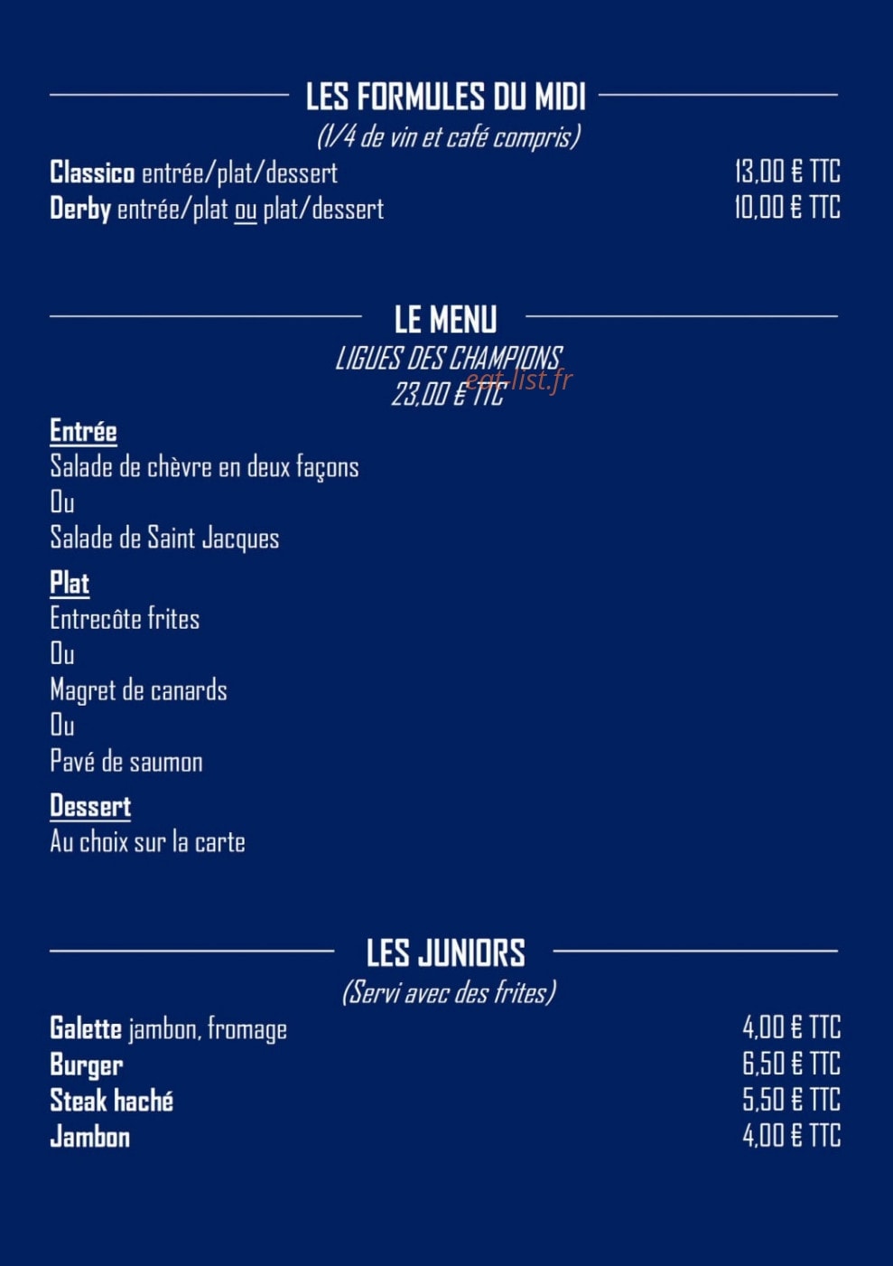 Le Classico — carte page 1