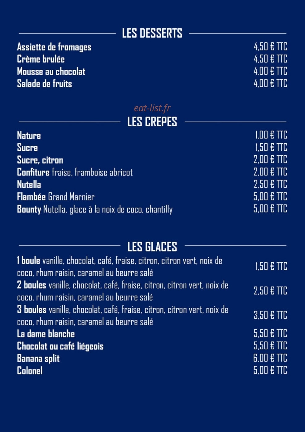 Le Classico — carte page 3