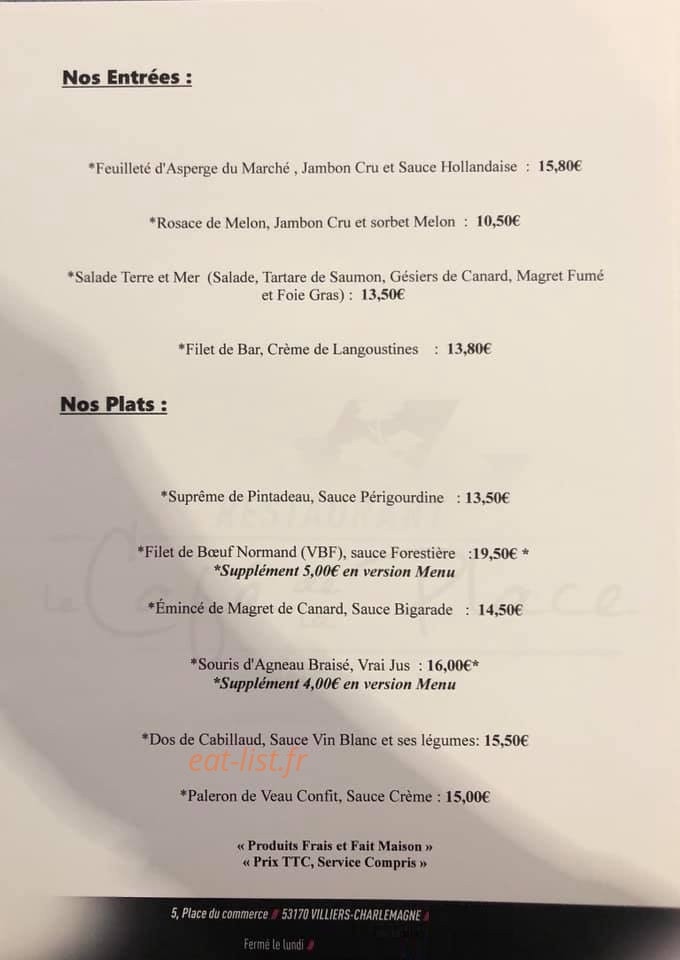 Le Café De La Place — carte page 1