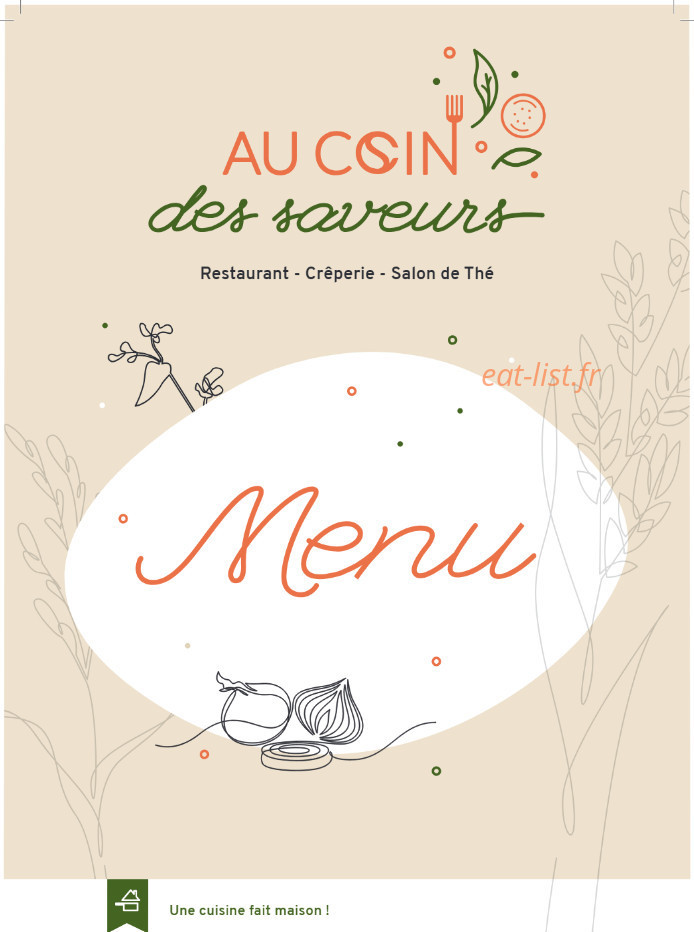 Au coin des saveurs — carte page 1