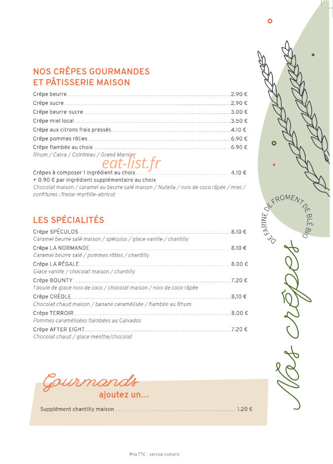 Au coin des saveurs — carte page 5